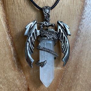 Dragon Guardian Necklace – White Quartz Energy